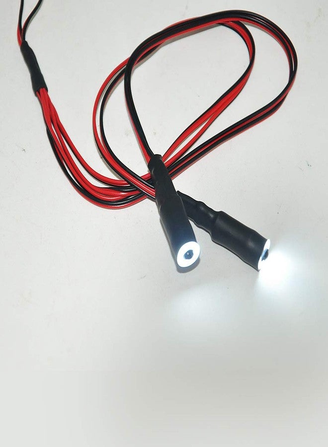 QUE-T 10mm 2 LEDs Angel Eyes & Demon Eyes LED Headlight/Back Light for 1:10 RC Model Crawler Cars(Full White, 10mm) - Image 3